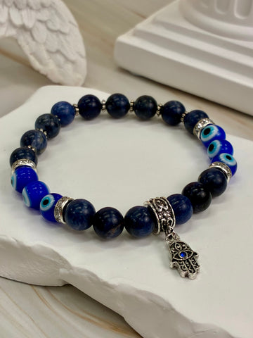 Blue Evil Eye Charm Bracelet