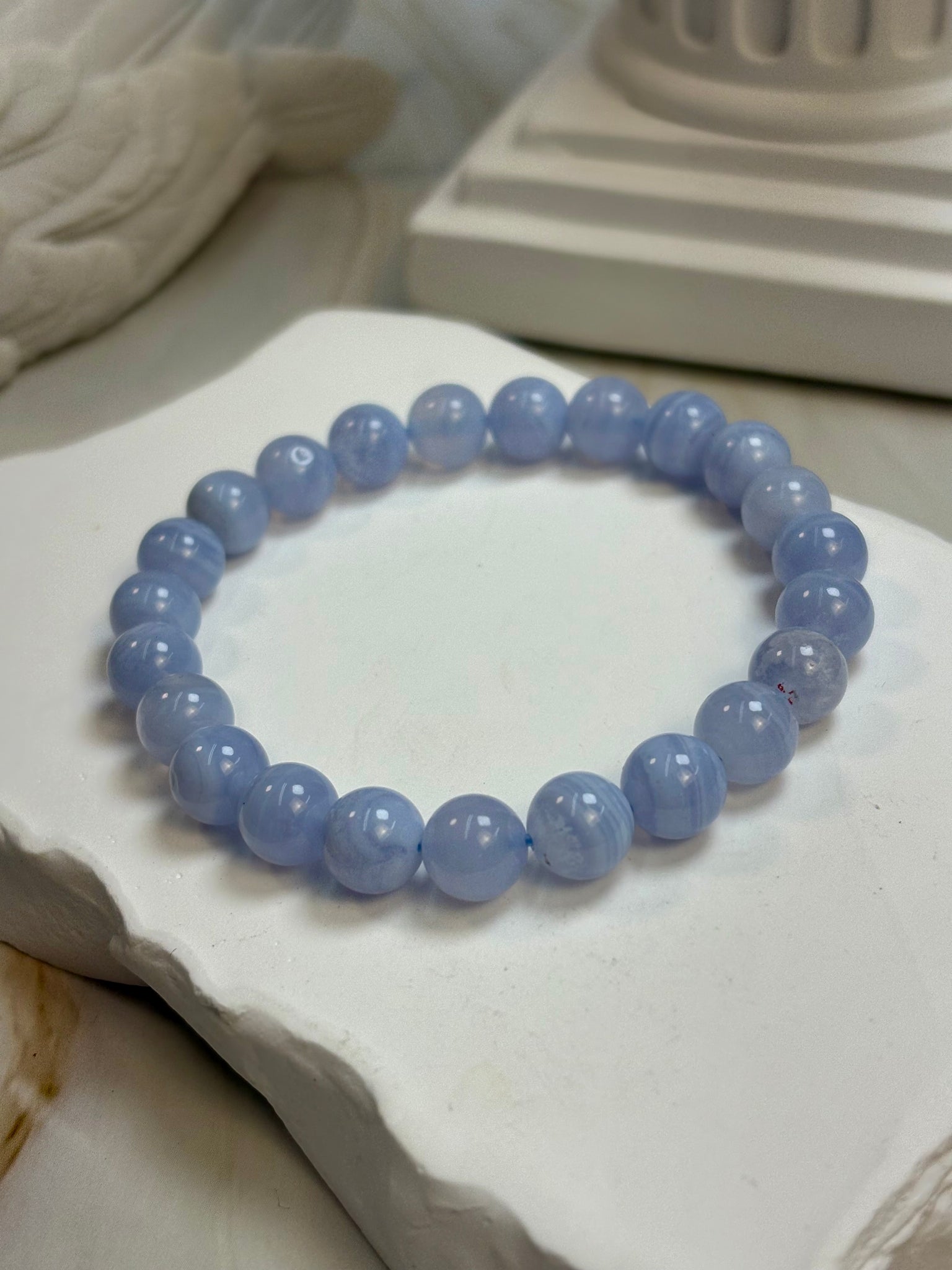 Blue Lace Agate 8mm Bracelet