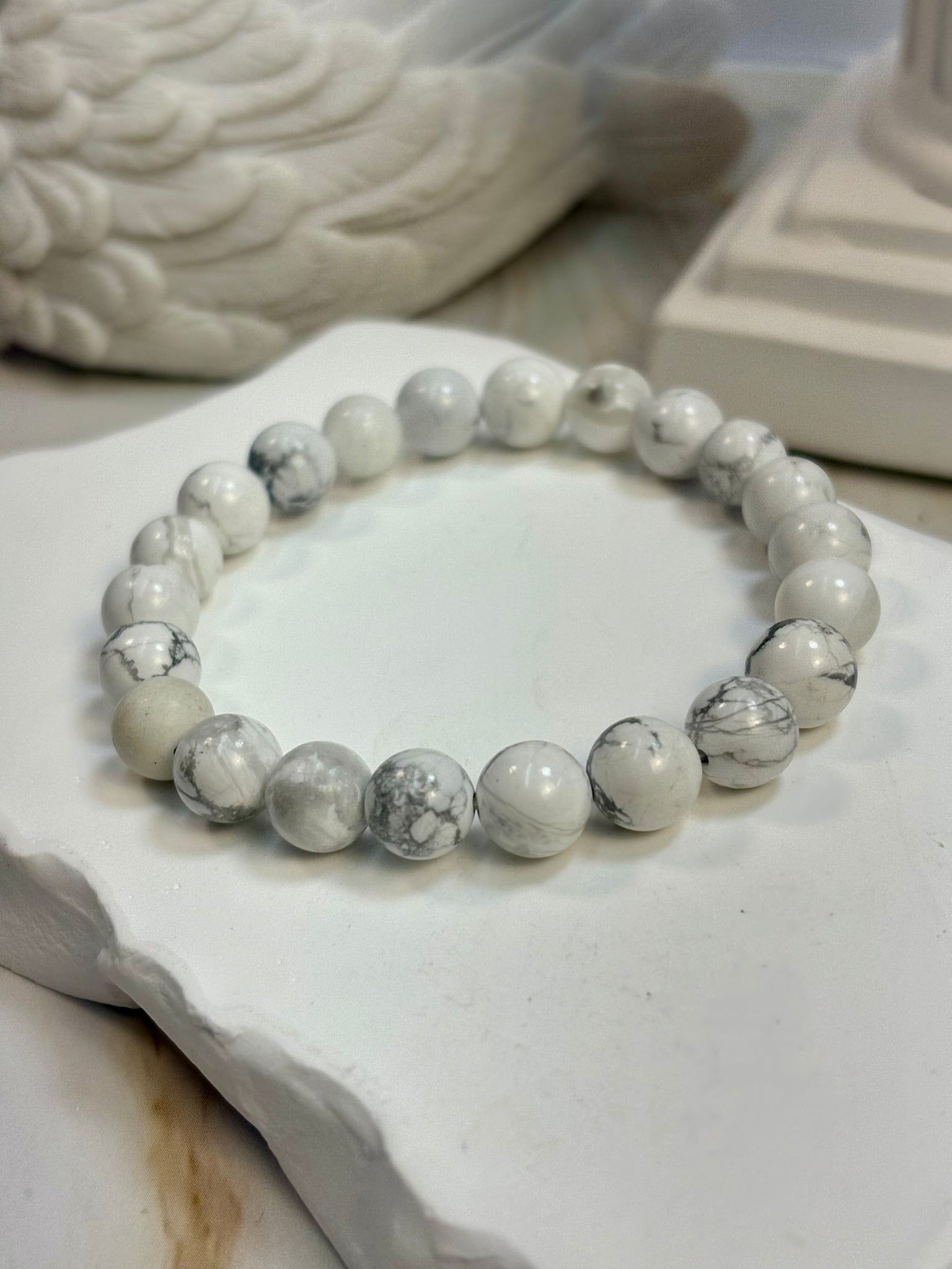 White Howlite 8mm Bracelet