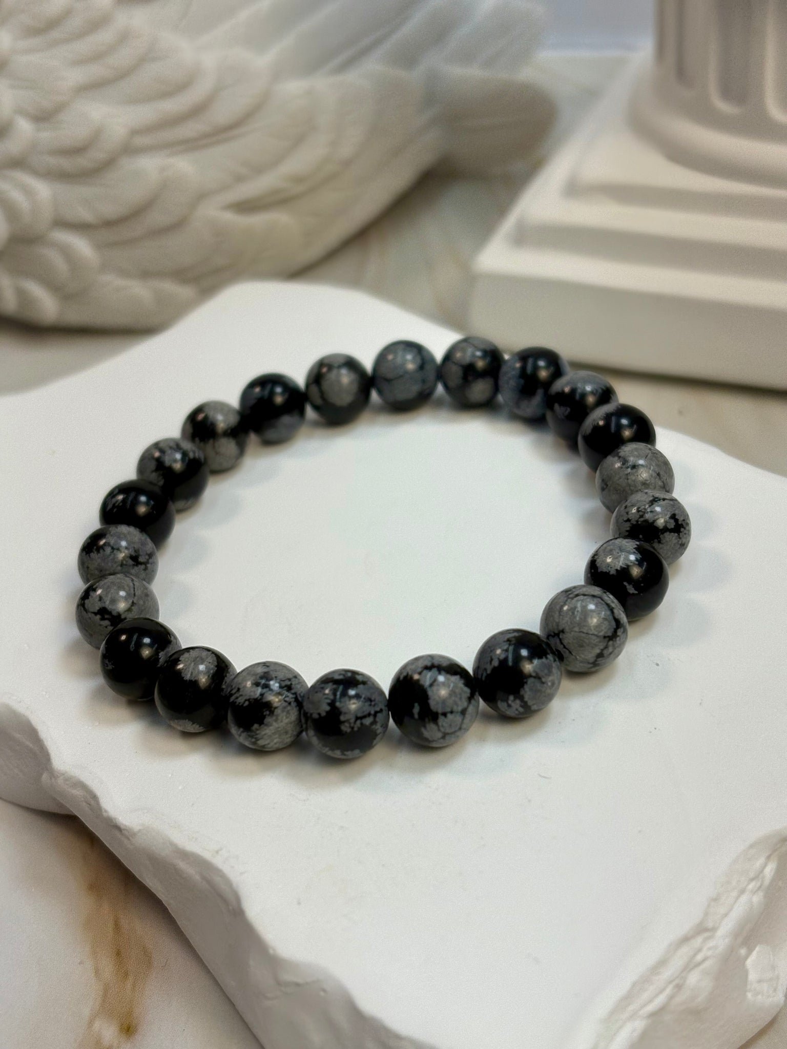 Snowflake Obsidian 8mm Bracelet