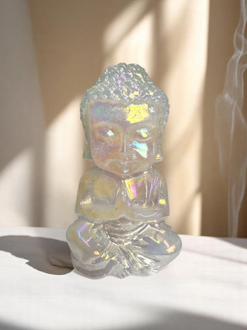 Rose Aura Quartz Large Buddha