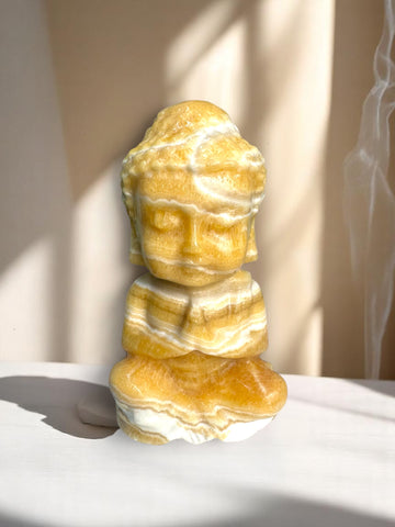 Orange Calcite Large Buddha