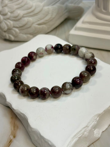Plum Blossom Tourmaline 8mm Bracelet