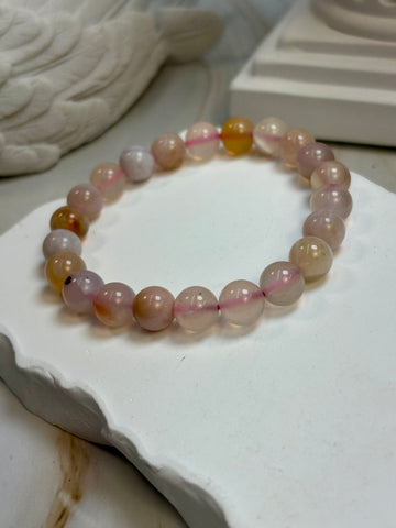 Flower Agate 8mm Bracelet