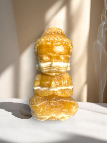 Orange Calcite Large Buddha