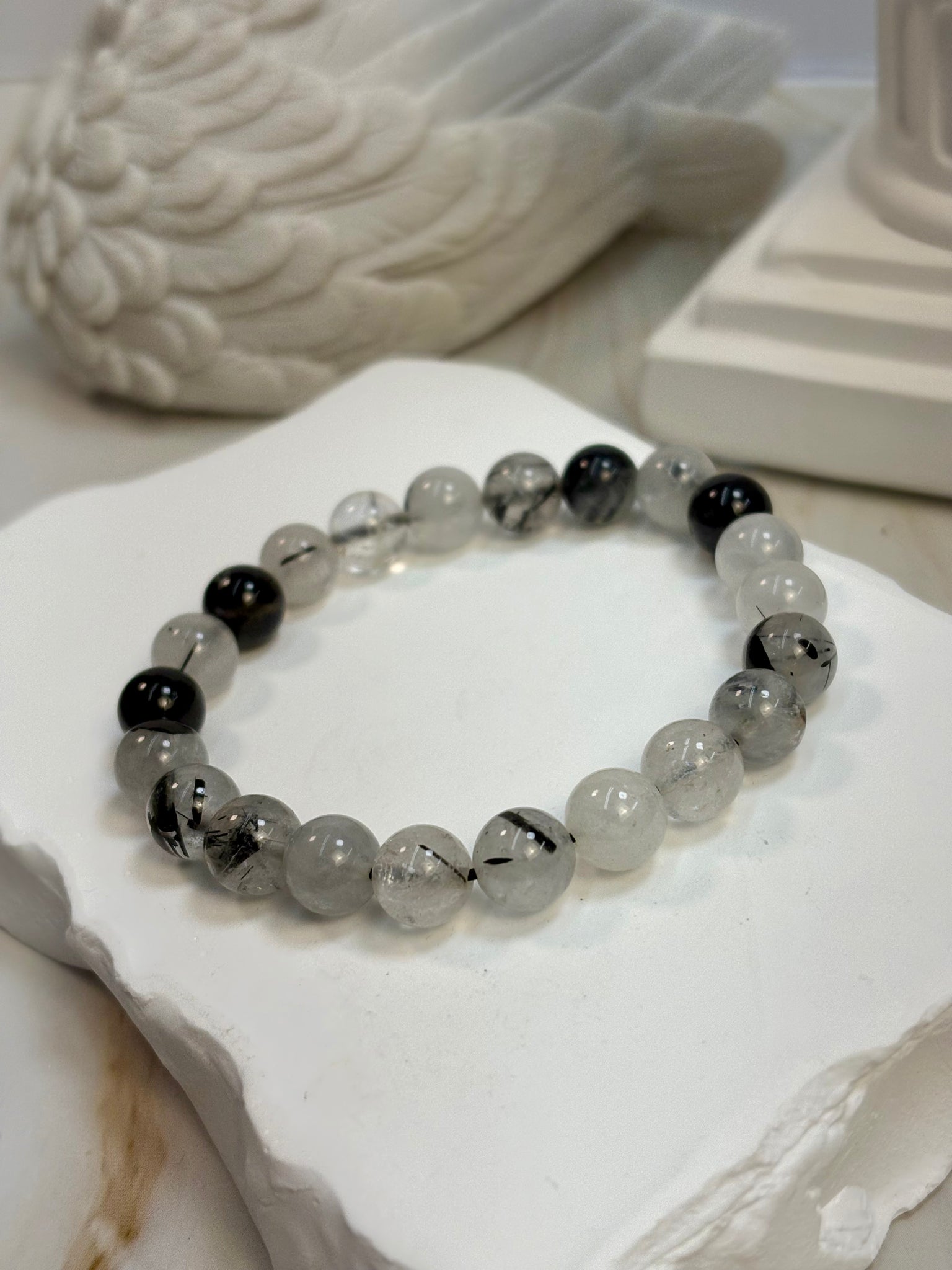 Tourmaline in Quartz 8mm Bracelet