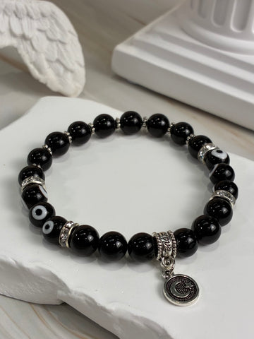 Black Evil Eye Charm Bracelet