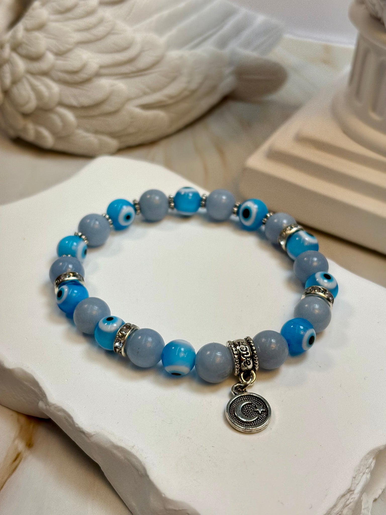 Light Blue Evil Eye Charm Bracelet