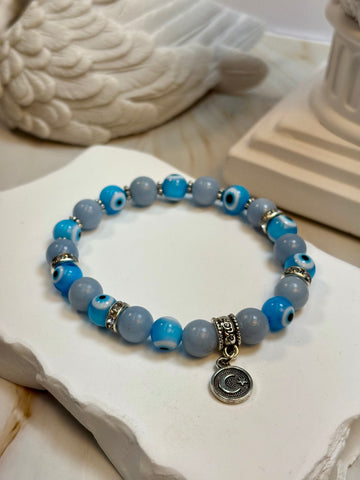 Light Blue Evil Eye Charm Bracelet
