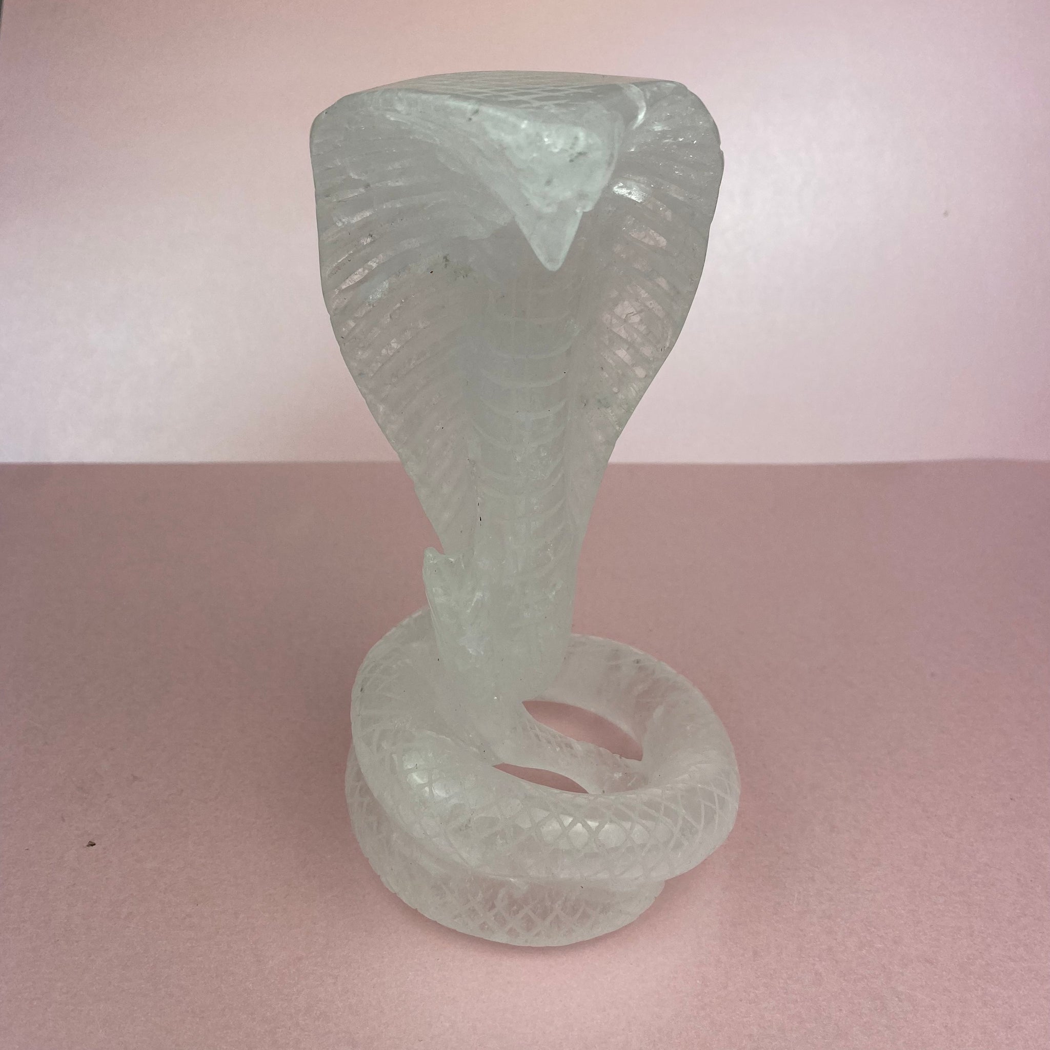 Clear Quartz Cobra snake Crystal Carving