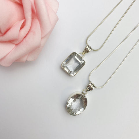 Clear Quartz Sterling Silver Necklace