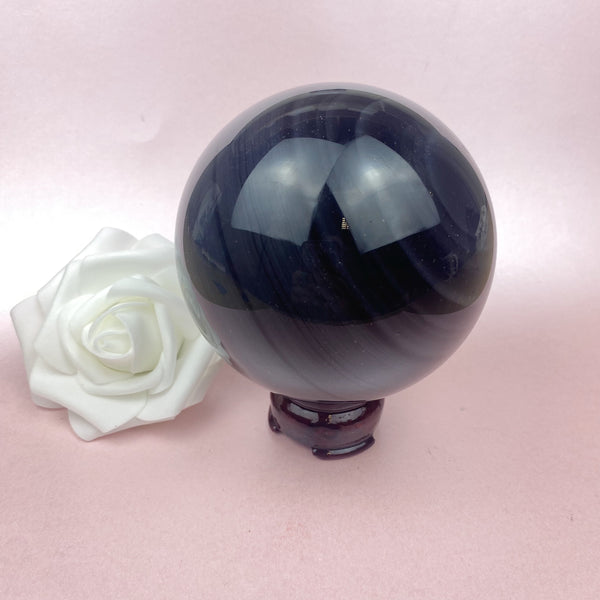 Silver-sheen Obsidian Sphere