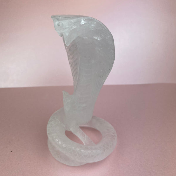 Clear Quartz Cobra snake Crystal Carving