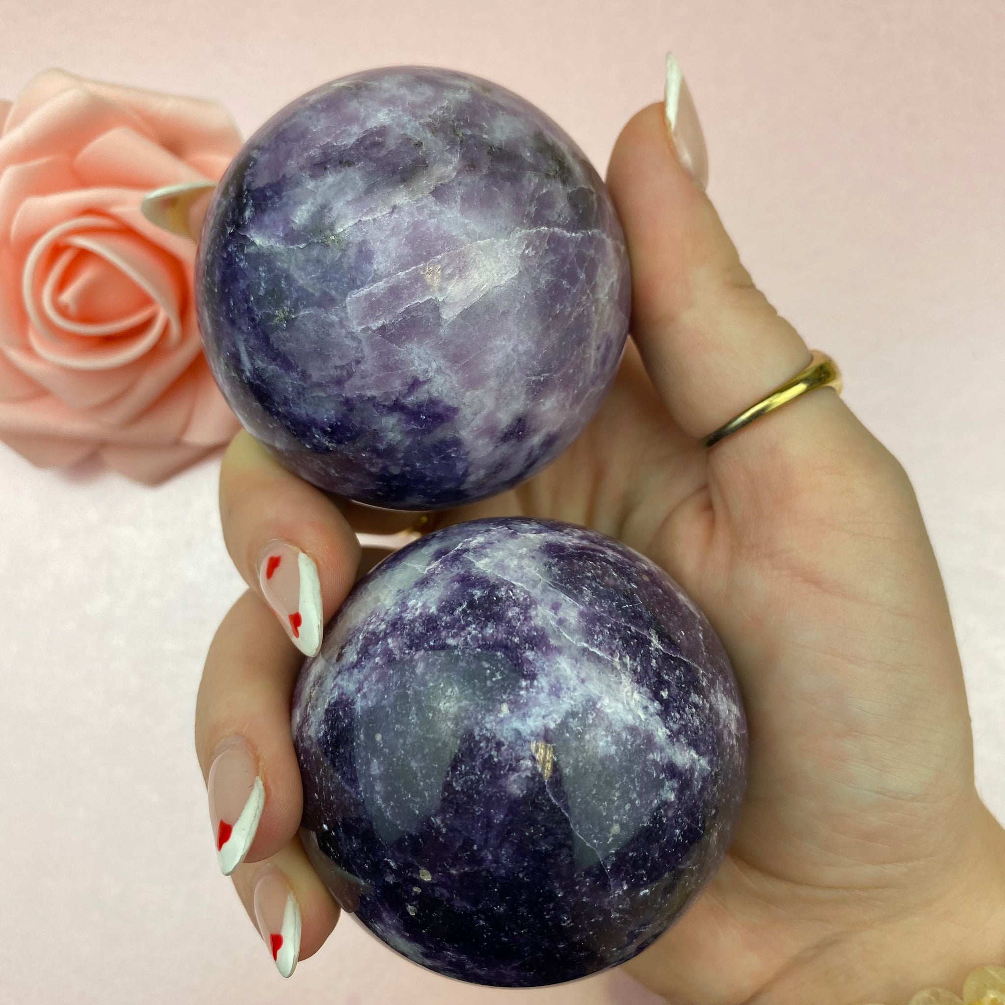 Lepidolite Sphere with stand