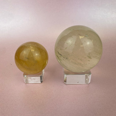 Rainbow Honey Calcite Spheres